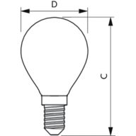 Dimension Drawing (with table) - MAS VLE LEDLusterDT3.4-40W E14 927P45CLG