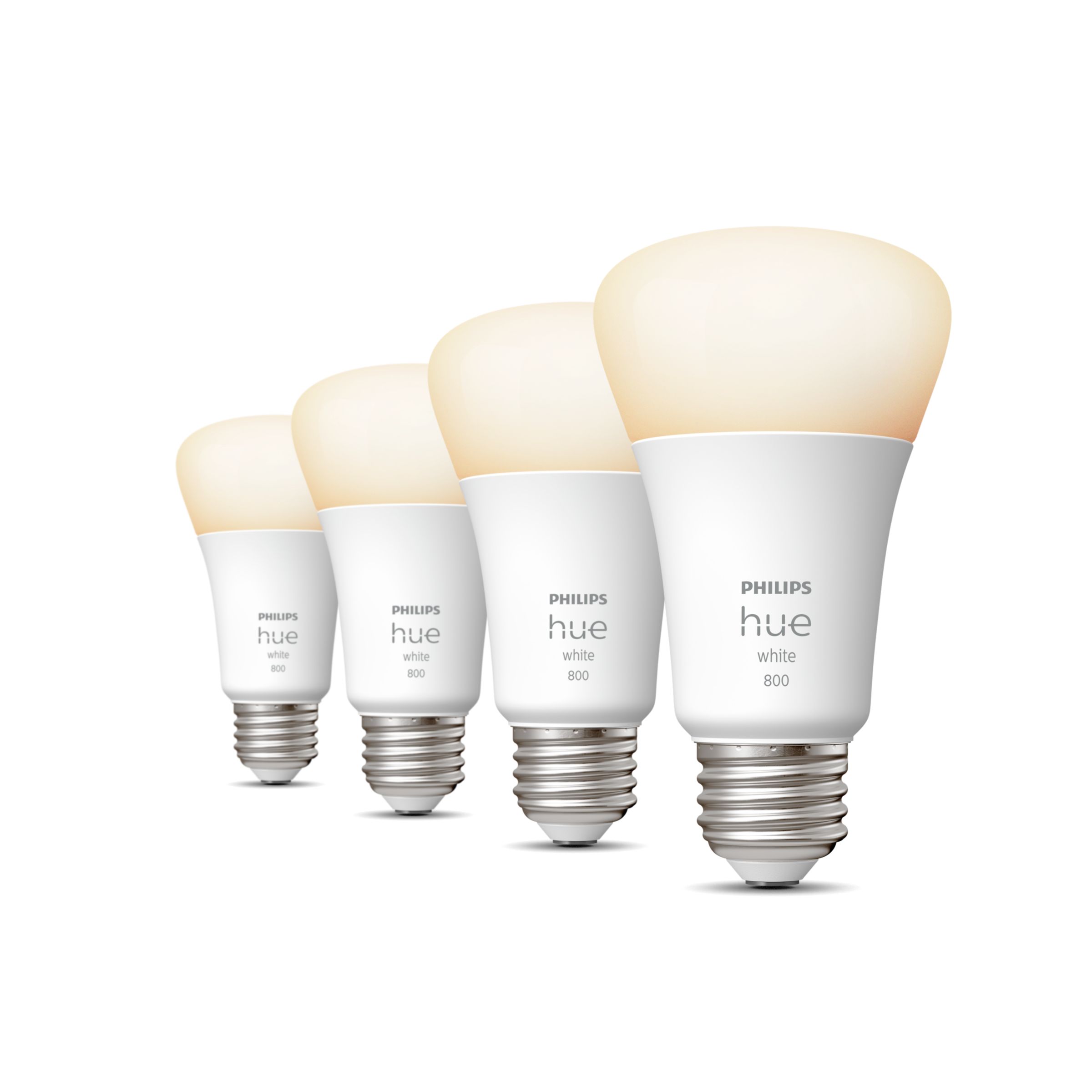 Hue 4-pack A19 E26 60W LED Bulbs - White | Philips Hue US