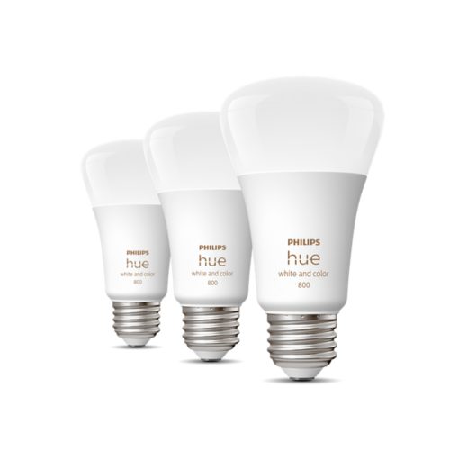 Hue 3-pack A19 E26 60W LED Bulbs White and Colour Ambiance