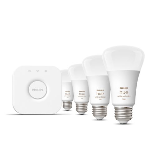 Philips hue Starter kit 3x RGBW A60 10W E27 bombilla LED y puente 2.0