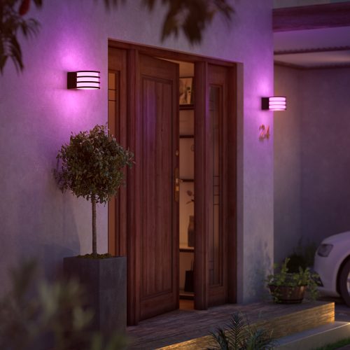 Hue Lucca Outdoor Wall Light Lantern Philips Black US Hue 