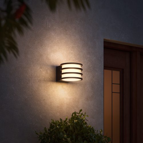 | Lantern Hue Lucca Wall US Black Hue Outdoor Light Philips