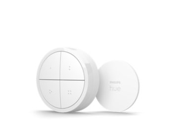 Philips Hue Wall Tap Dial Light Switch, Portable, White - 1 Pack