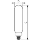 Dimension Drawing (with table) - LED giant 20W E27 T65 1800K smoky D
