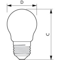 Dimension Drawing (with table) - CorePro LEDLusterND6.5-60W P45 E27827FRG