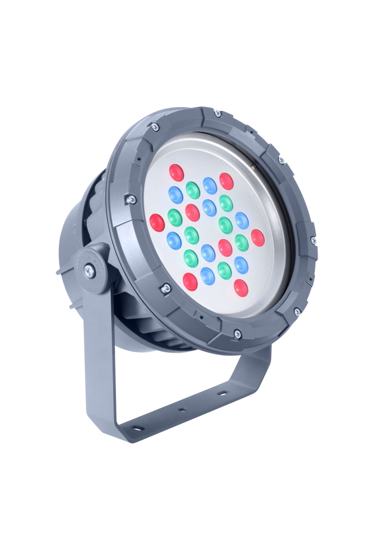 Architectural LED floodlight for fixed or dynamic lighting.