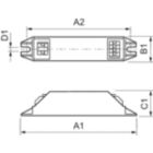 Dimension Drawing (with table) - HF-M BLUE 124 LH TL/TL5/PL-L 230-240V