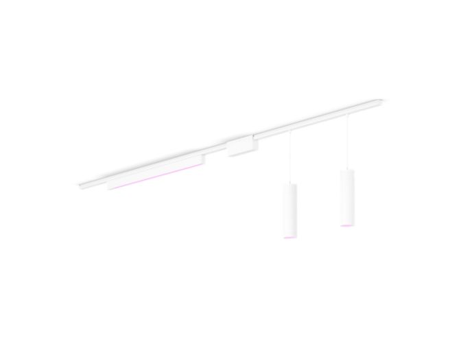 Gros plan de l'avant de Perifo kit de base pour plafond, droit (2 suspensions, 1 barre lumineuse)