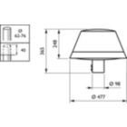 Dimension Drawing (without table) - BDP263 LED74-4S/830 DW10 CLO SRTB 62P