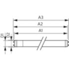 Dimension Drawing (with table) - CorePro LEDtube 600mm 8W 840 T8