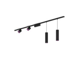 Perifo Basis-Set gerade Deckenleuchte schwarz (2 Spots, 2 Pendel)