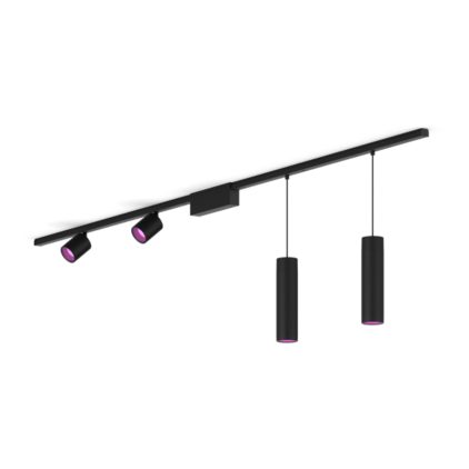 Close up of front of Perifo straight ceiling base kit (2 spots, 2 pendants)