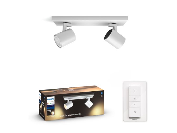 An image of product of the Hue White ambiance Podwójne oświetlenie punktowe Runner