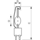 Dimension Drawing (with table) - MASTER MHN-SE 2000W/956 GX22 400V HO UNP