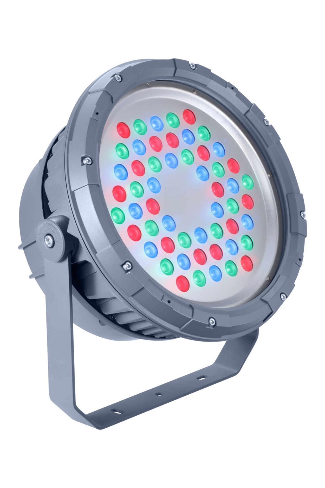 Architectural LED floodlight for fixed or dynamic lighting.