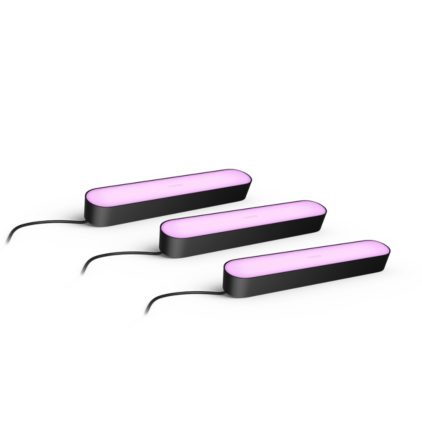 Close up of front of Bundle: Play light bar (Black) + 2x extension