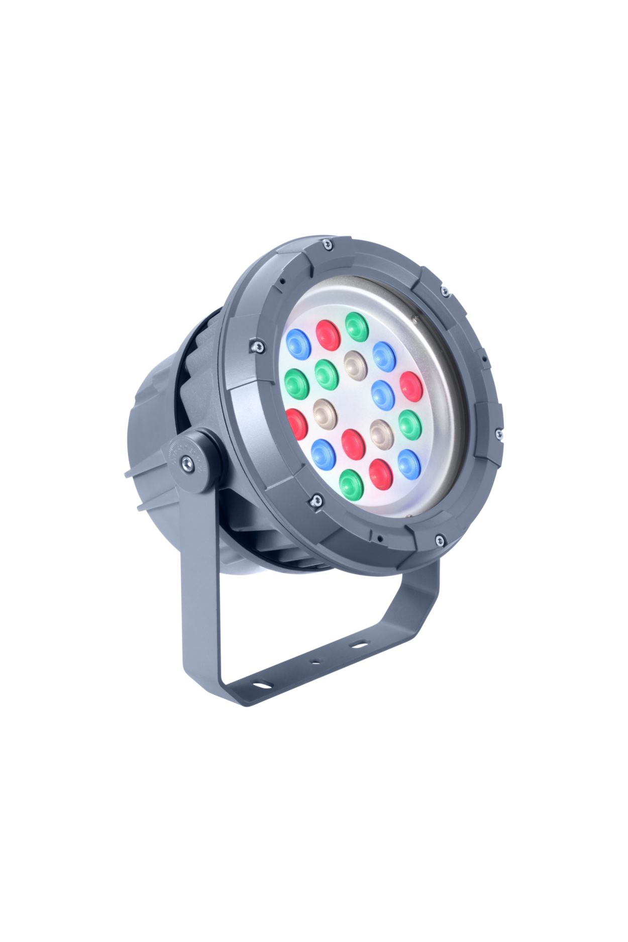 Architectural LED floodlight for fixed or dynamic lighting.