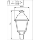 Dimension Drawing (without table) - BDP768 LED50/830 II DM50 MK-BK FG BALL 6