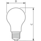 Dimension Drawing (with table) - CorePro LEDBulbND10.5-100W E27A60 840CLG