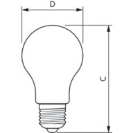 Dimension Drawing (with table) - CorePro LEDBulbND10.5-100W E27A60 827CLG