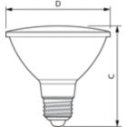  Single Contact Medium Screw PAR 3.75 inch/95mm Short Clear