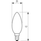 Dimension Drawing (with table) - CorePro LEDCandleND 2-25W E14B35 827CL G