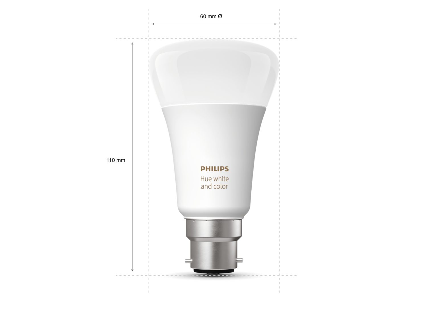 Philips Hue Starter Kit: 3 B22 Bulbs - Hue Bridge - Dimmer switch