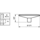 Dimension Drawing (without table) - BDP100 LED30/830 II DS PCC GR 62P