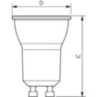 Dimension Drawing (with table) - MR11 GU10 3.5W-35W WW 36D 2700K SRT6