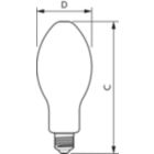 Dimension Drawing (with table) - TForce Core LED HPL 13W E27 840 FR