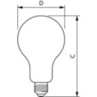 Dimension Drawing (with table) - CorePro LEDBulbND 200W E27 A95 827 FR G