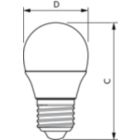 Dimension Drawing (with table) - EcoHome LEDBulb 4W E27 6500K G45 1PF AR