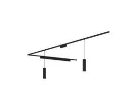 Perifo Basis-Set L-förmige Deckenleuchte schwarz (2 Spots, 1 Pendel)