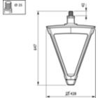 Dimension Drawing (without table) - BSP794 LED63-4S/740 DM70 MK-BK FG BK D9