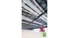 Spacious stockroom with a forkliftruck in a warehouse
