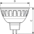 Dimension Drawing (with table) - MAS LED MR16 ExpertColor 6.7-50W 940 36D