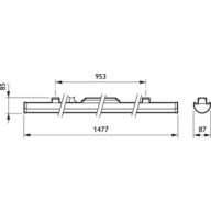 Dimension Drawing (without table) - 4MX900 LED90S/840 PSD DA20 WH L1800