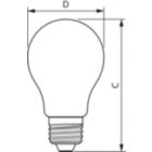 Dimension Drawing (with table) - MAS VLE LEDBulbD4-25W E27 A60 GOLD SP G