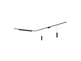 Perifo Basis-Set L-förmige Deckenleuchte schwarz (2 Spots, 1 Pendel)