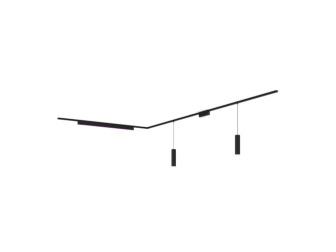 Gros plan de l'avant de Perifo kit de base pour plafond, en L (2 suspensions, 1 barre lumineuse)