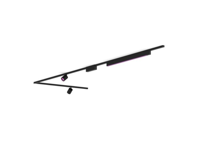 Gros plan de l'avant de Perifo kit de base pour plafond, en L (2 spots, 1 barre lumineuse)