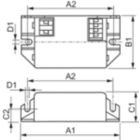 Dimension Drawing (with table) - HF-M BLUE 124 SH TL/TL5/PL-L 230-240V