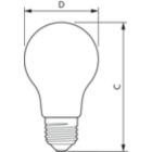 Dimension Drawing (with table) - CorePro LEDBulb8.5-75W E27 A60 840 FR G