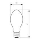 Dimension Drawing (with table) - MASTER CityWh CDO-ET Plus 100W/828 E40