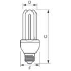 Dimension Drawing (with table) - ECOHOME Stick 18W CDL E27 220-240V 1PF/6