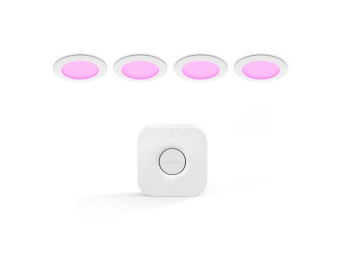 Close up of front of Bundle: Slim downlight (4) + Bridge