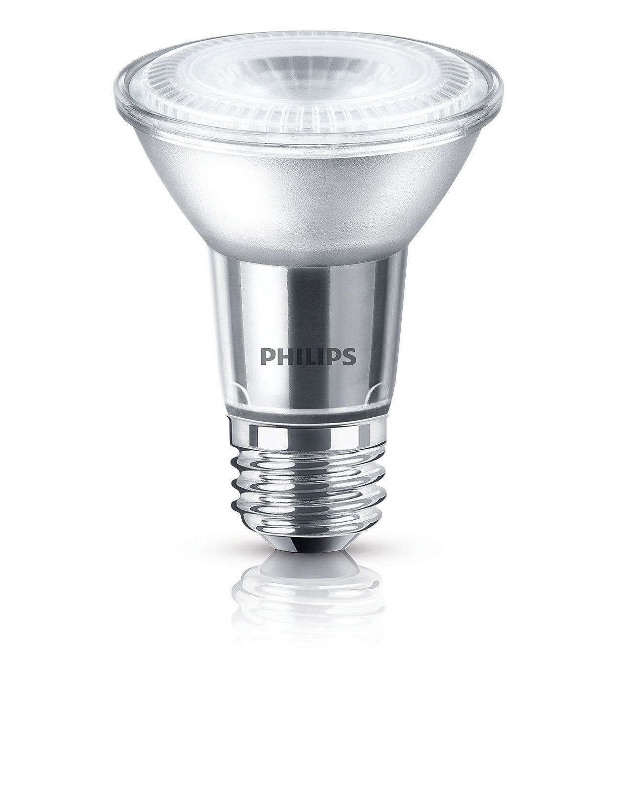 Dimmable LED light with a focused bright beam