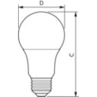 Dimension Drawing (with table) - 8.8A19/PER/927/P/E26/DIM 6/1FB T20