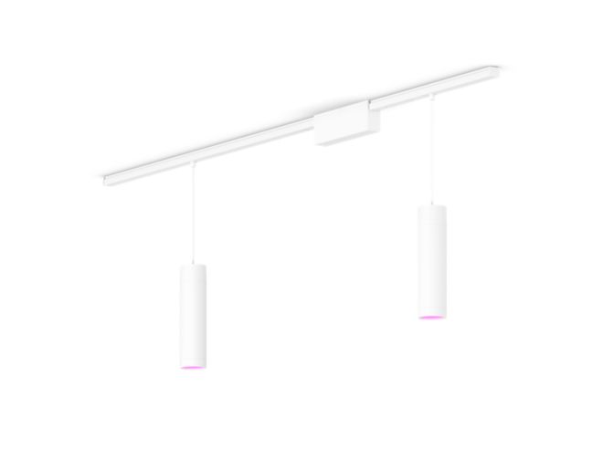 Close up of front of Perifo straight ceiling base kit (2 pendants)