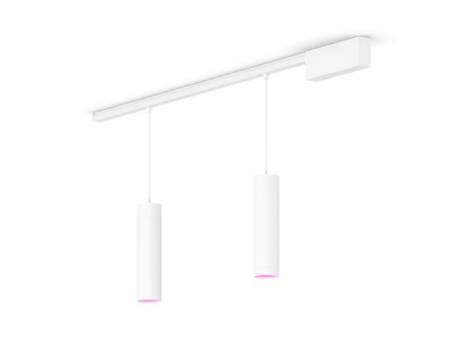 Close up of front of Perifo straight ceiling base kit (2 pendants)